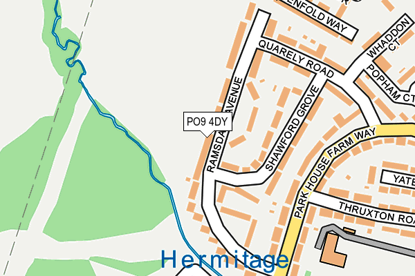 PO9 4DY map - OS OpenMap – Local (Ordnance Survey)