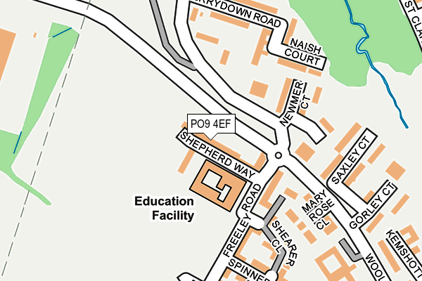 PO9 4EF map - OS OpenMap – Local (Ordnance Survey)