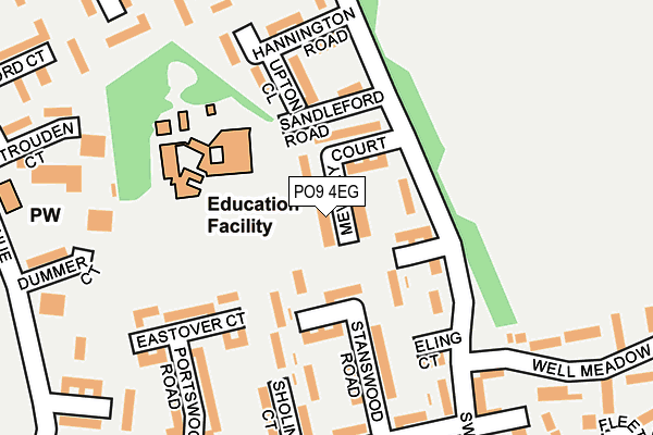 PO9 4EG map - OS OpenMap – Local (Ordnance Survey)