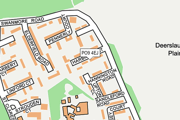 PO9 4EJ map - OS OpenMap – Local (Ordnance Survey)