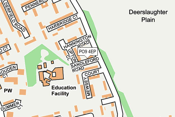 PO9 4EP map - OS OpenMap – Local (Ordnance Survey)