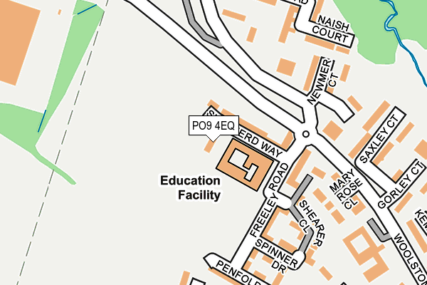 PO9 4EQ map - OS OpenMap – Local (Ordnance Survey)