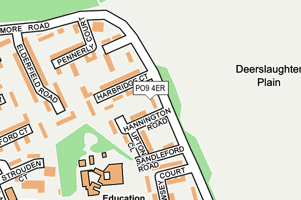 PO9 4ER map - OS OpenMap – Local (Ordnance Survey)