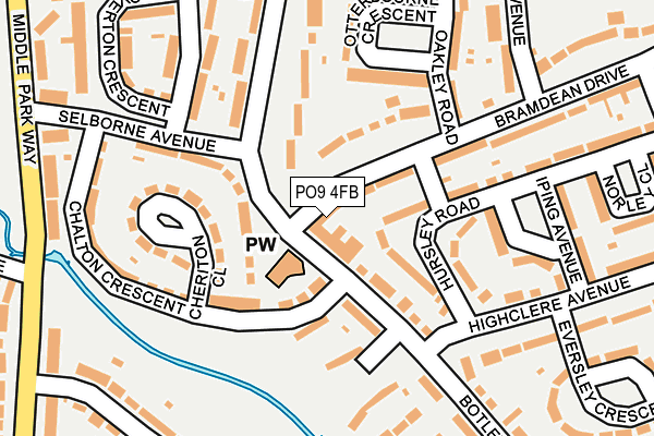 PO9 4FB map - OS OpenMap – Local (Ordnance Survey)
