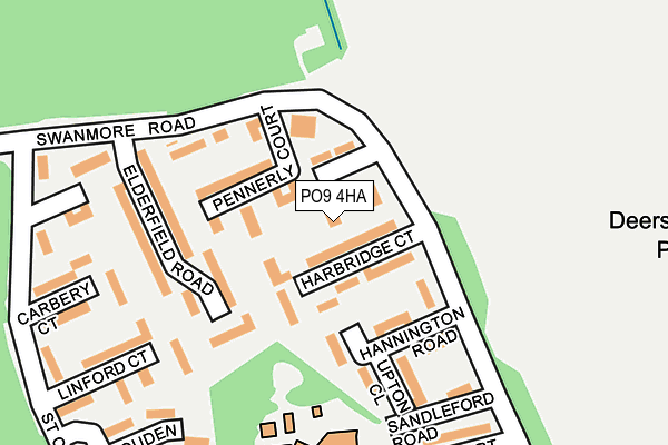 PO9 4HA map - OS OpenMap – Local (Ordnance Survey)