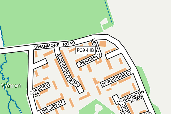 PO9 4HB map - OS OpenMap – Local (Ordnance Survey)