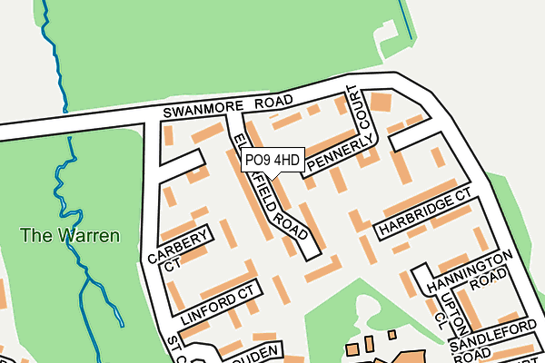 PO9 4HD map - OS OpenMap – Local (Ordnance Survey)