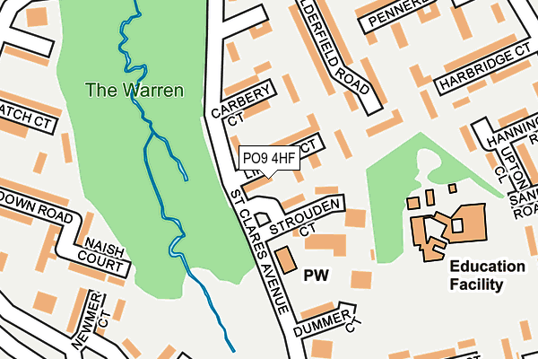 PO9 4HF map - OS OpenMap – Local (Ordnance Survey)