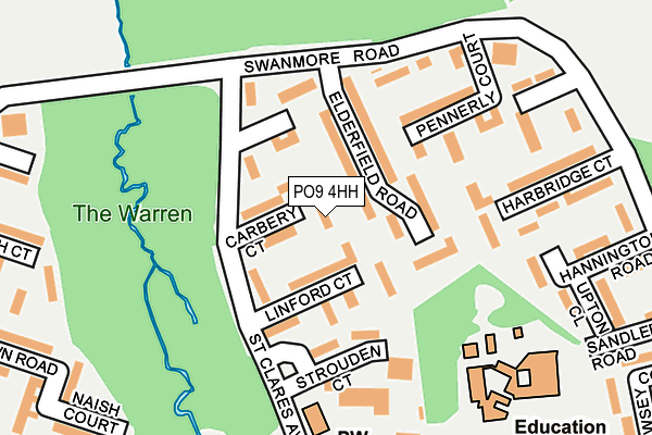 PO9 4HH map - OS OpenMap – Local (Ordnance Survey)