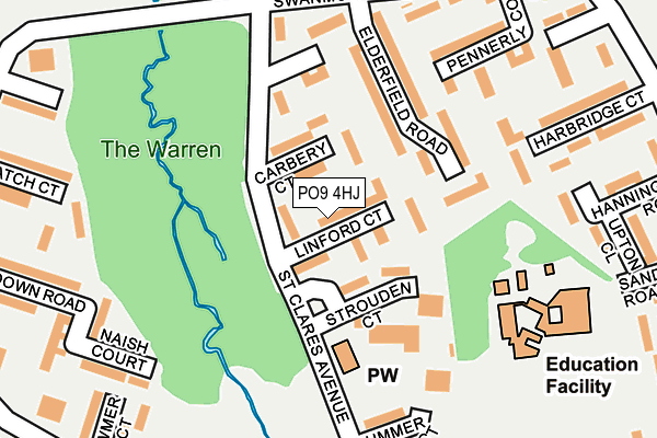 PO9 4HJ map - OS OpenMap – Local (Ordnance Survey)