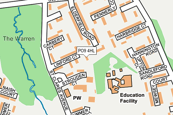 PO9 4HL map - OS OpenMap – Local (Ordnance Survey)