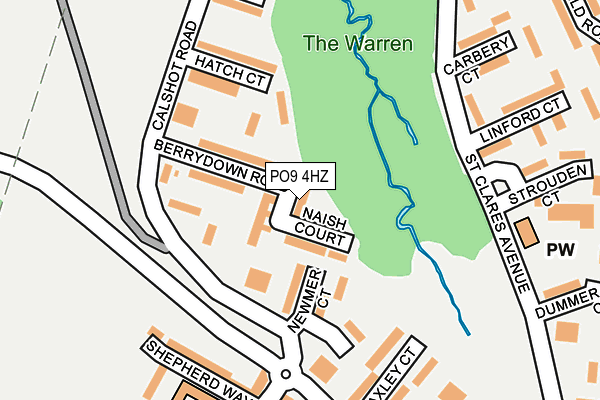 PO9 4HZ map - OS OpenMap – Local (Ordnance Survey)