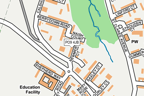 PO9 4JB map - OS OpenMap – Local (Ordnance Survey)