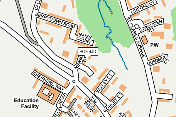PO9 4JD map - OS OpenMap – Local (Ordnance Survey)
