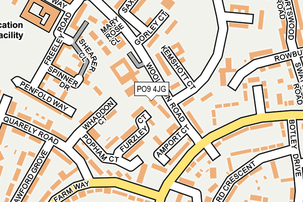 PO9 4JG map - OS OpenMap – Local (Ordnance Survey)