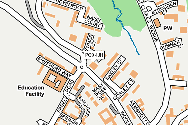 PO9 4JH map - OS OpenMap – Local (Ordnance Survey)