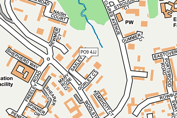 PO9 4JJ map - OS OpenMap – Local (Ordnance Survey)