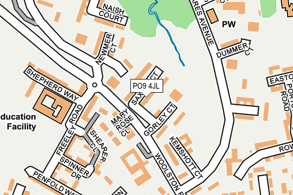 PO9 4JL map - OS OpenMap – Local (Ordnance Survey)