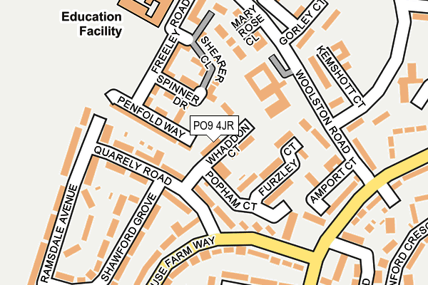 PO9 4JR map - OS OpenMap – Local (Ordnance Survey)