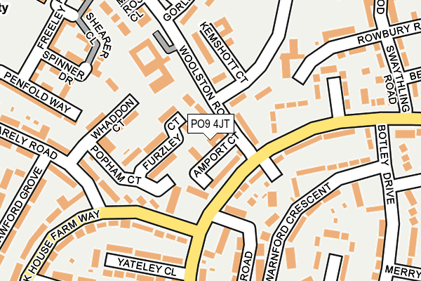 PO9 4JT map - OS OpenMap – Local (Ordnance Survey)