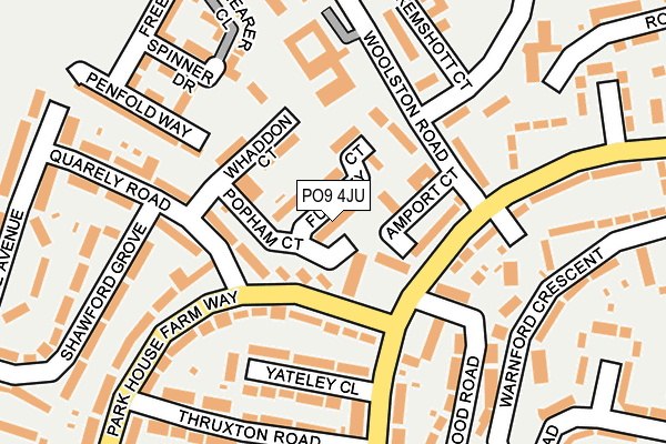 PO9 4JU map - OS OpenMap – Local (Ordnance Survey)