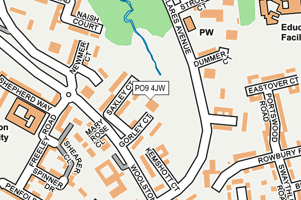 PO9 4JW map - OS OpenMap – Local (Ordnance Survey)