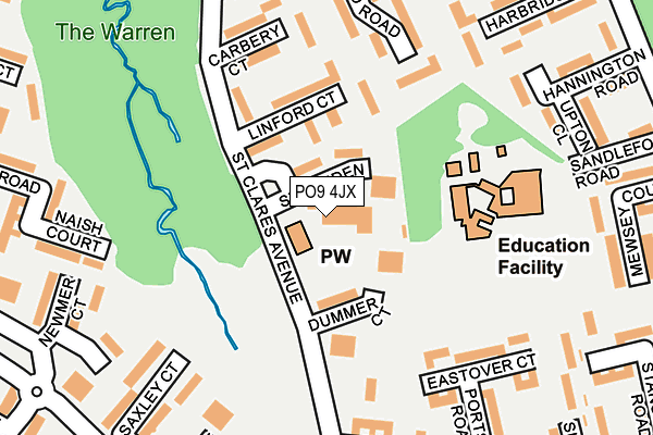 PO9 4JX map - OS OpenMap – Local (Ordnance Survey)