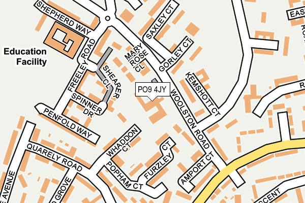PO9 4JY map - OS OpenMap – Local (Ordnance Survey)