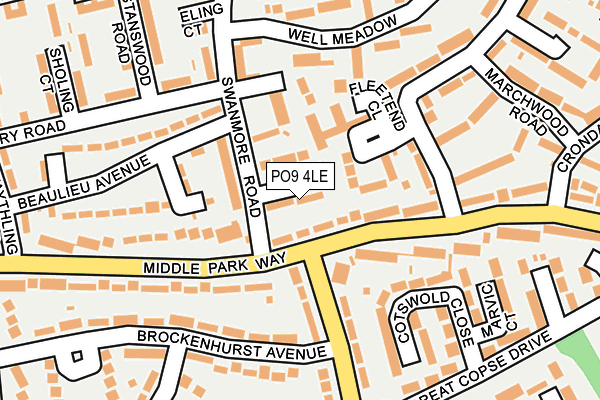 PO9 4LE map - OS OpenMap – Local (Ordnance Survey)