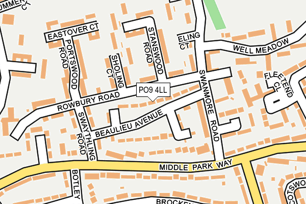 PO9 4LL map - OS OpenMap – Local (Ordnance Survey)