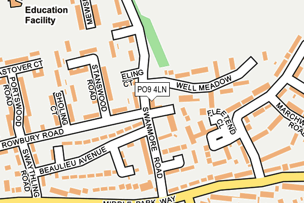 PO9 4LN map - OS OpenMap – Local (Ordnance Survey)