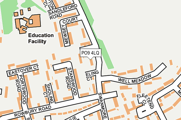 PO9 4LQ map - OS OpenMap – Local (Ordnance Survey)