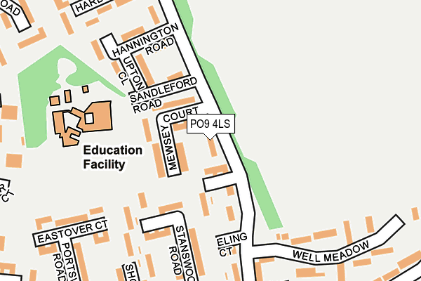 PO9 4LS map - OS OpenMap – Local (Ordnance Survey)