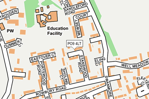 PO9 4LT map - OS OpenMap – Local (Ordnance Survey)