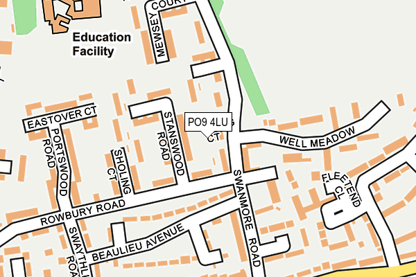 PO9 4LU map - OS OpenMap – Local (Ordnance Survey)