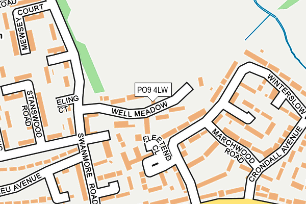 PO9 4LW map - OS OpenMap – Local (Ordnance Survey)