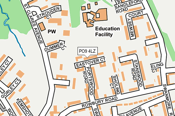 PO9 4LZ map - OS OpenMap – Local (Ordnance Survey)