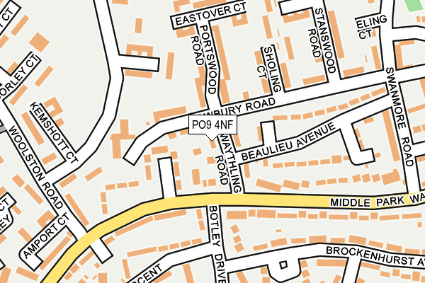 PO9 4NF map - OS OpenMap – Local (Ordnance Survey)