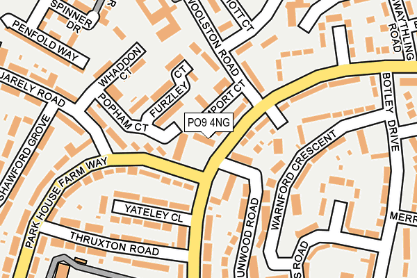 PO9 4NG map - OS OpenMap – Local (Ordnance Survey)