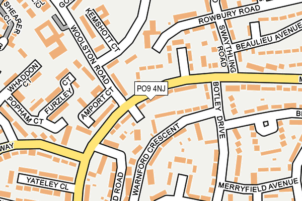 PO9 4NJ map - OS OpenMap – Local (Ordnance Survey)