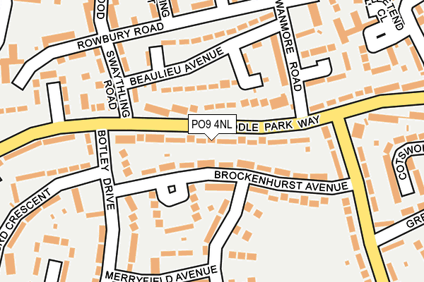 PO9 4NL map - OS OpenMap – Local (Ordnance Survey)