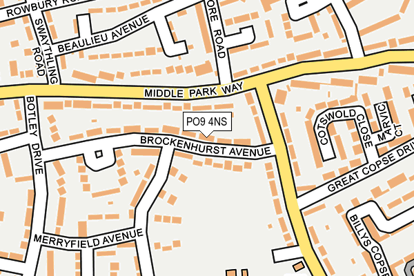 PO9 4NS map - OS OpenMap – Local (Ordnance Survey)