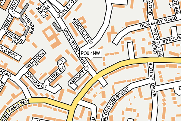 PO9 4NW map - OS OpenMap – Local (Ordnance Survey)