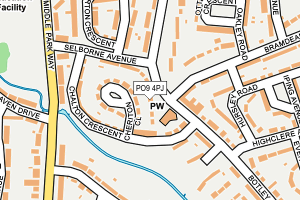 PO9 4PJ map - OS OpenMap – Local (Ordnance Survey)