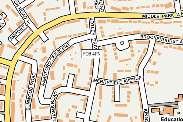 PO9 4PN map - OS OpenMap – Local (Ordnance Survey)