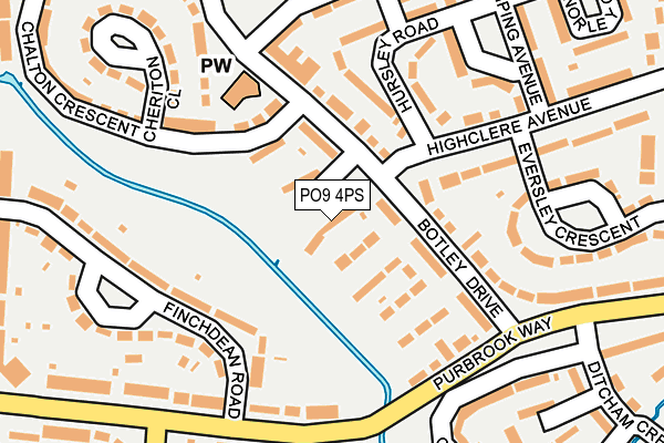 PO9 4PS map - OS OpenMap – Local (Ordnance Survey)