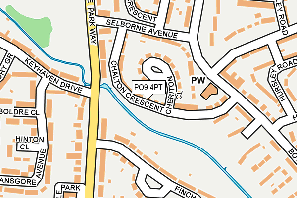 PO9 4PT map - OS OpenMap – Local (Ordnance Survey)