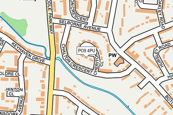 PO9 4PU map - OS OpenMap – Local (Ordnance Survey)