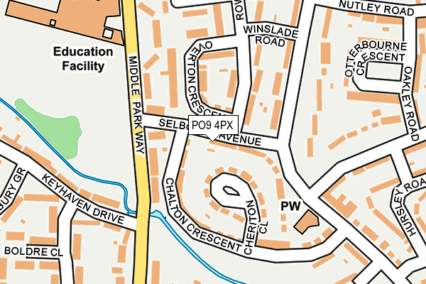 PO9 4PX map - OS OpenMap – Local (Ordnance Survey)