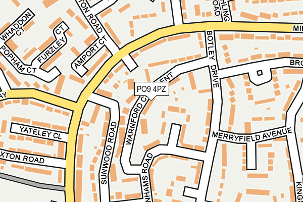 PO9 4PZ map - OS OpenMap – Local (Ordnance Survey)
